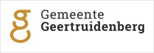 Logo gemeente Geertruidenberg met oranje beeldmerk en zwarte tekst.
